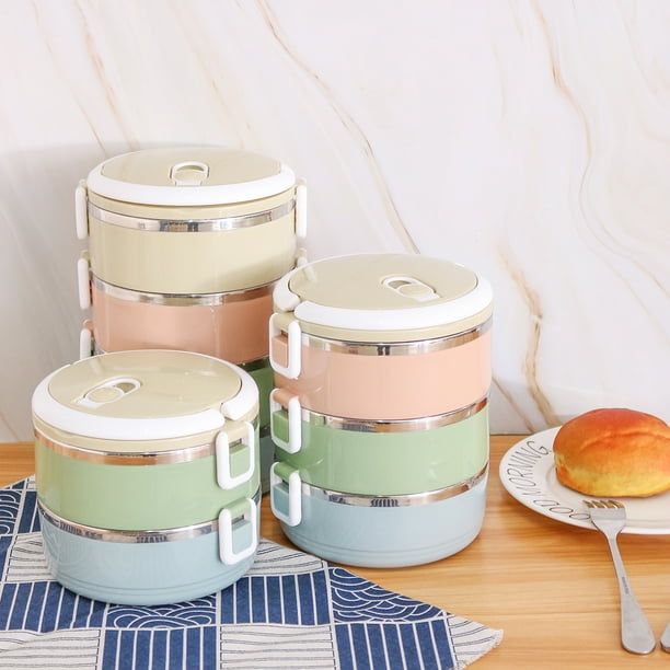 Round Stainless Steel Lunch Box Leak-Proof Food Container Kitchen Accessor Round Stainless Steel Lunch Box Leak-Proof Food Container Kitchen Accessor